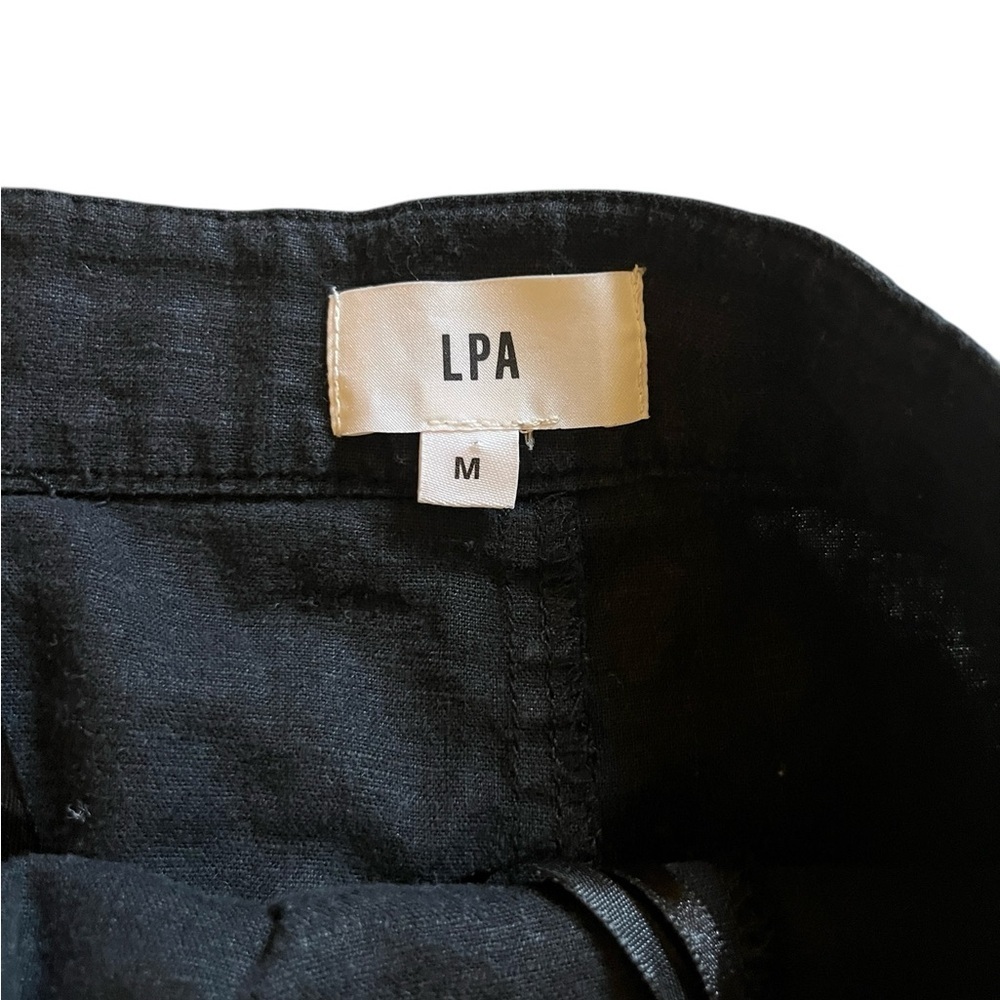 LPA Classic Black Linen Blend A-line Button-Down Skirt - Picture 4 of 7